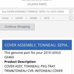 2010 Lexus shade cover