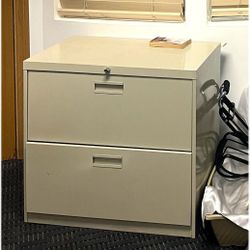 Two Drawer Lateral Filing Cabinet --  Beige