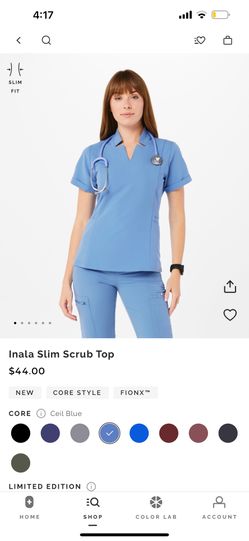 BNIB FIGS INALA TOP CIEL BLUE  XS