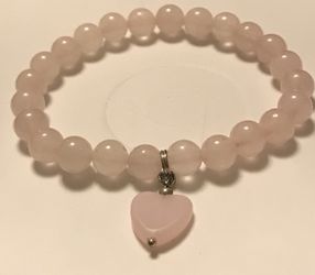 Pale Pink Bracelet w/heart charm