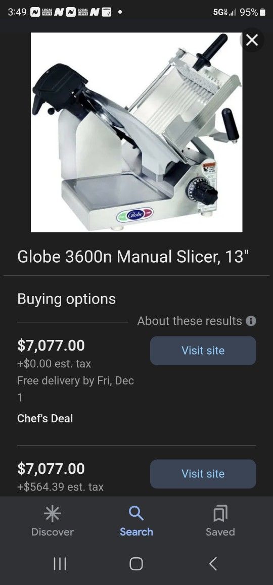 Globe Meat Slicer 3600N Model 13'