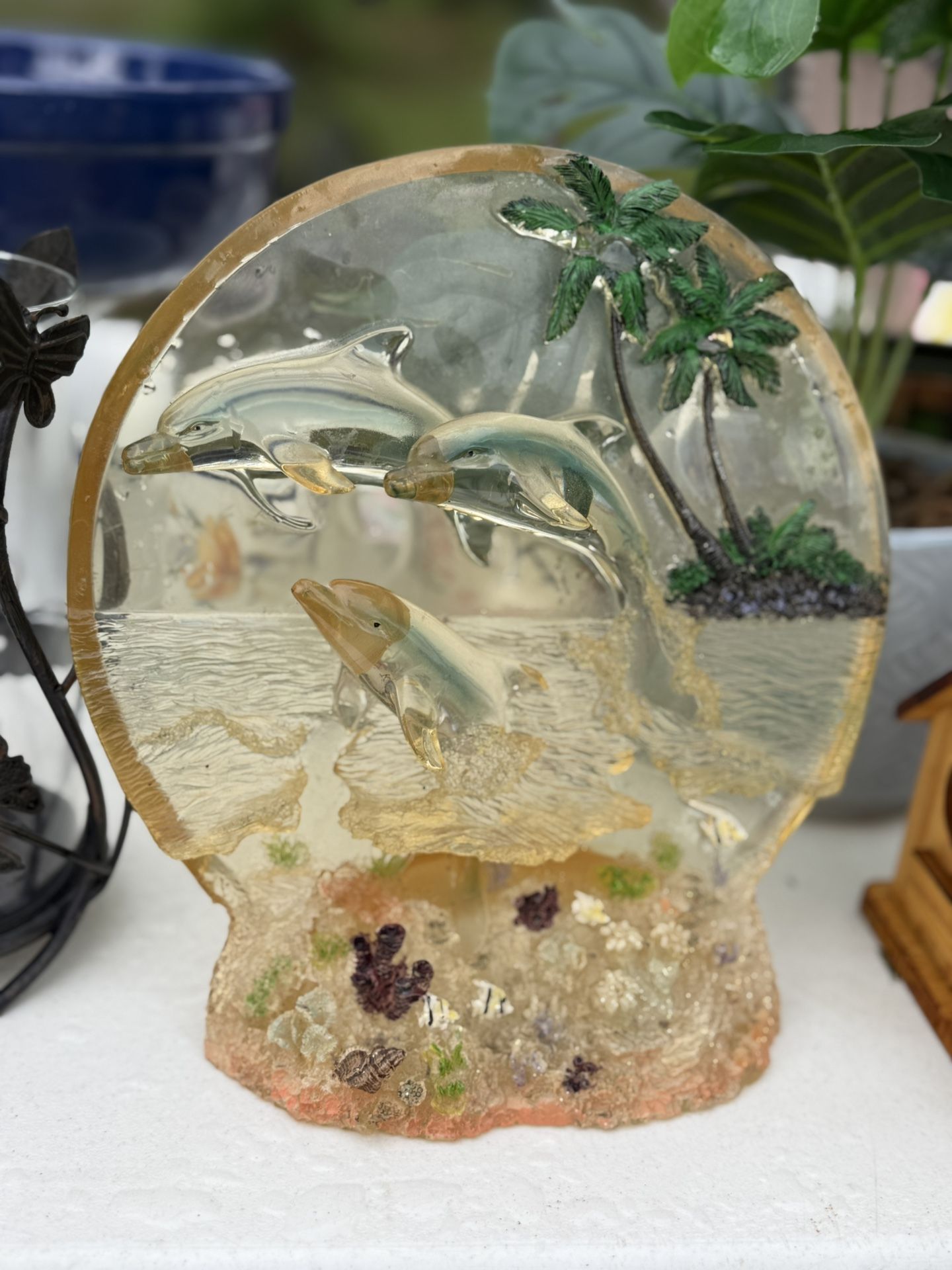 Dolphin And Seascape Statue