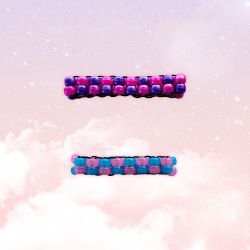 NWOT Handmade Metallic Pink & Purple and Pastel Pink & Blue Kandi Bracelets