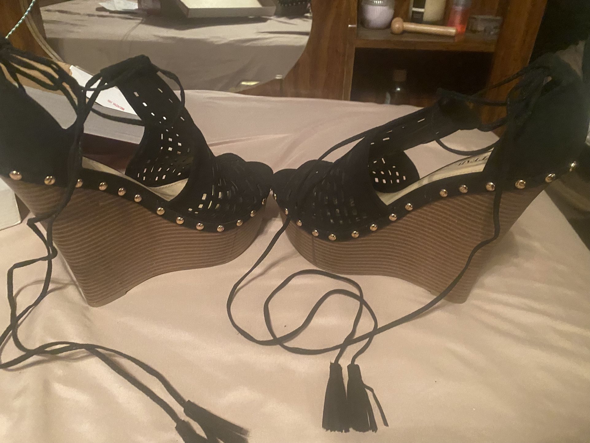 JUSTFAB Platform Wedge Sandals
