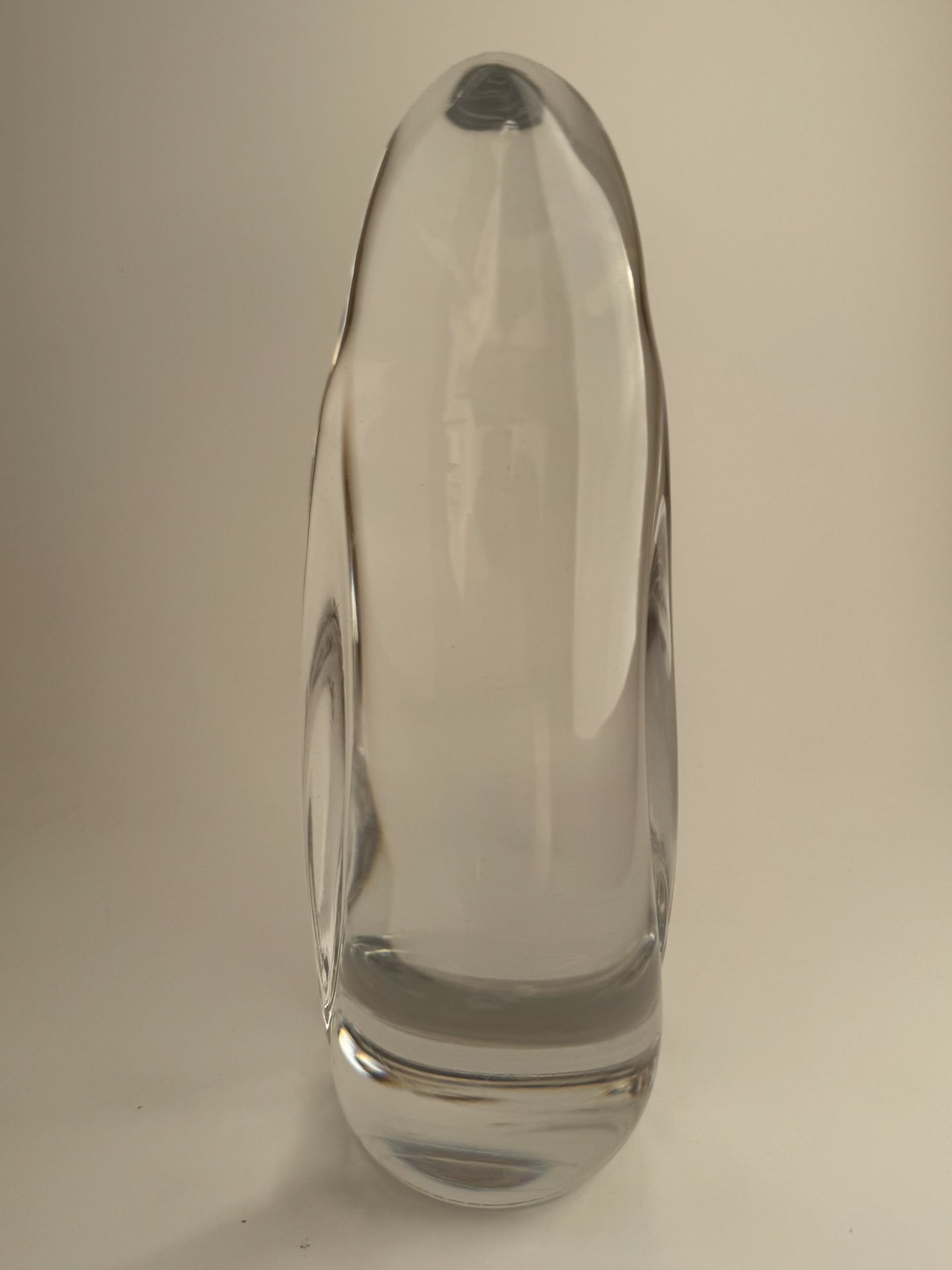 Vintage DAUM France Solid 8" Clear Glass Penguin Sculpture/Figurine Paperweight