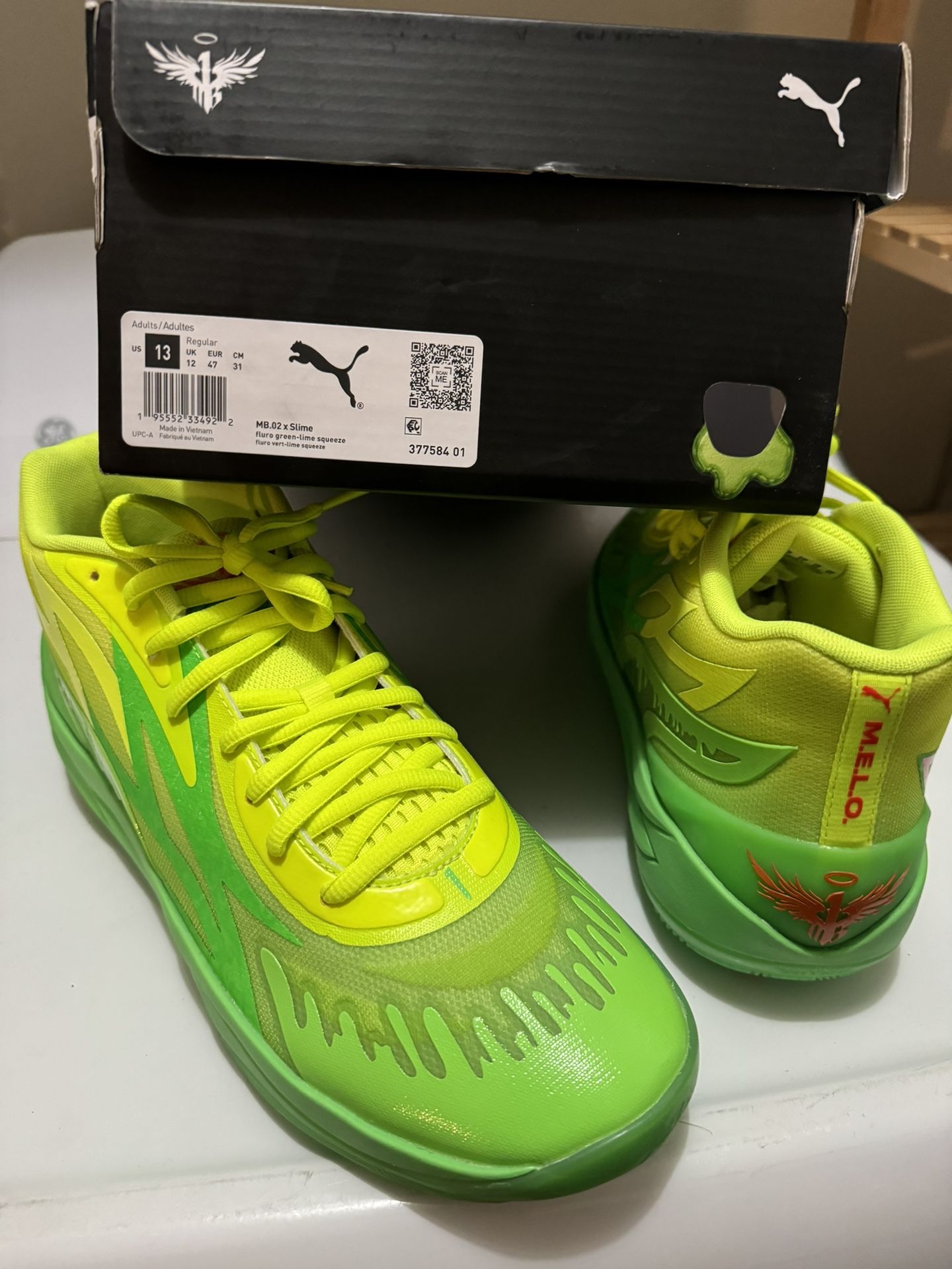 Puma MB.02 Lamelo Ball X Nickelodeon Slime Fluro Green Lime 377584 