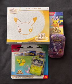 Pokemon 30th Celebrations Sealed Bundle! ETB, Booster Bundle, Sticker Collection & Mini Tin