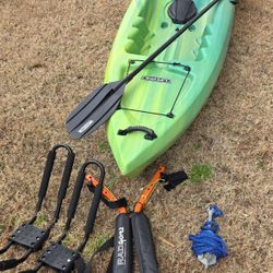 Lifetime Temptation 11ft sit-on-top kayak with wall and vehicle mounts