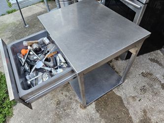Prep Table With Utensils 