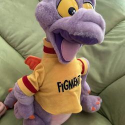 VTG Disney World Epcot Disneyland FIGMENT Purple Dragon Plush Stuffed Toy 17"