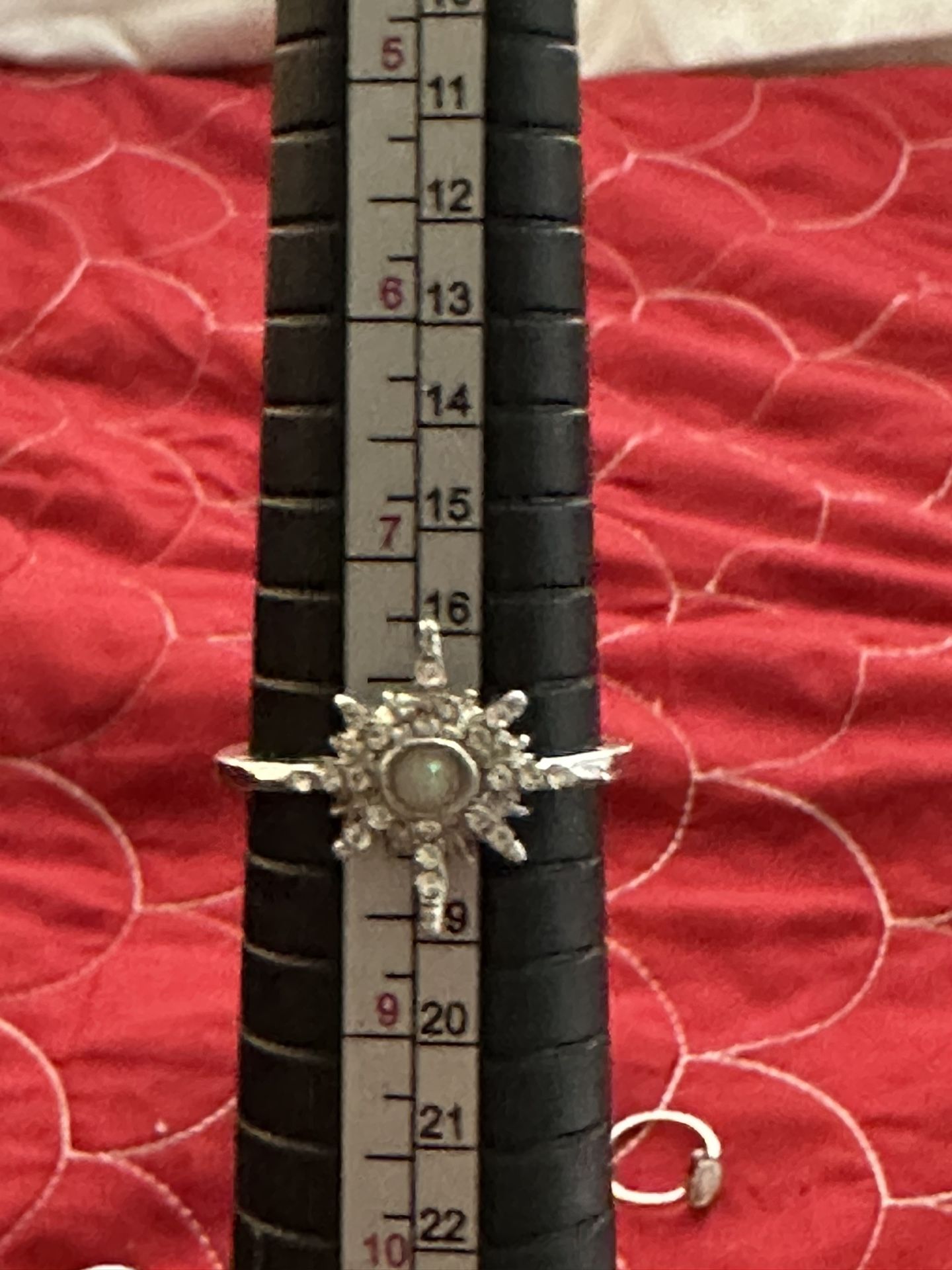 Fashion Silver Opal Star Snowflake Ring Size 8