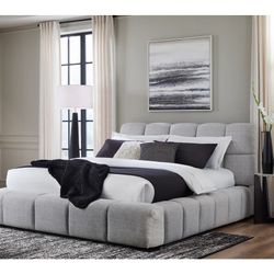 Grey Upholstered Bed Frame
