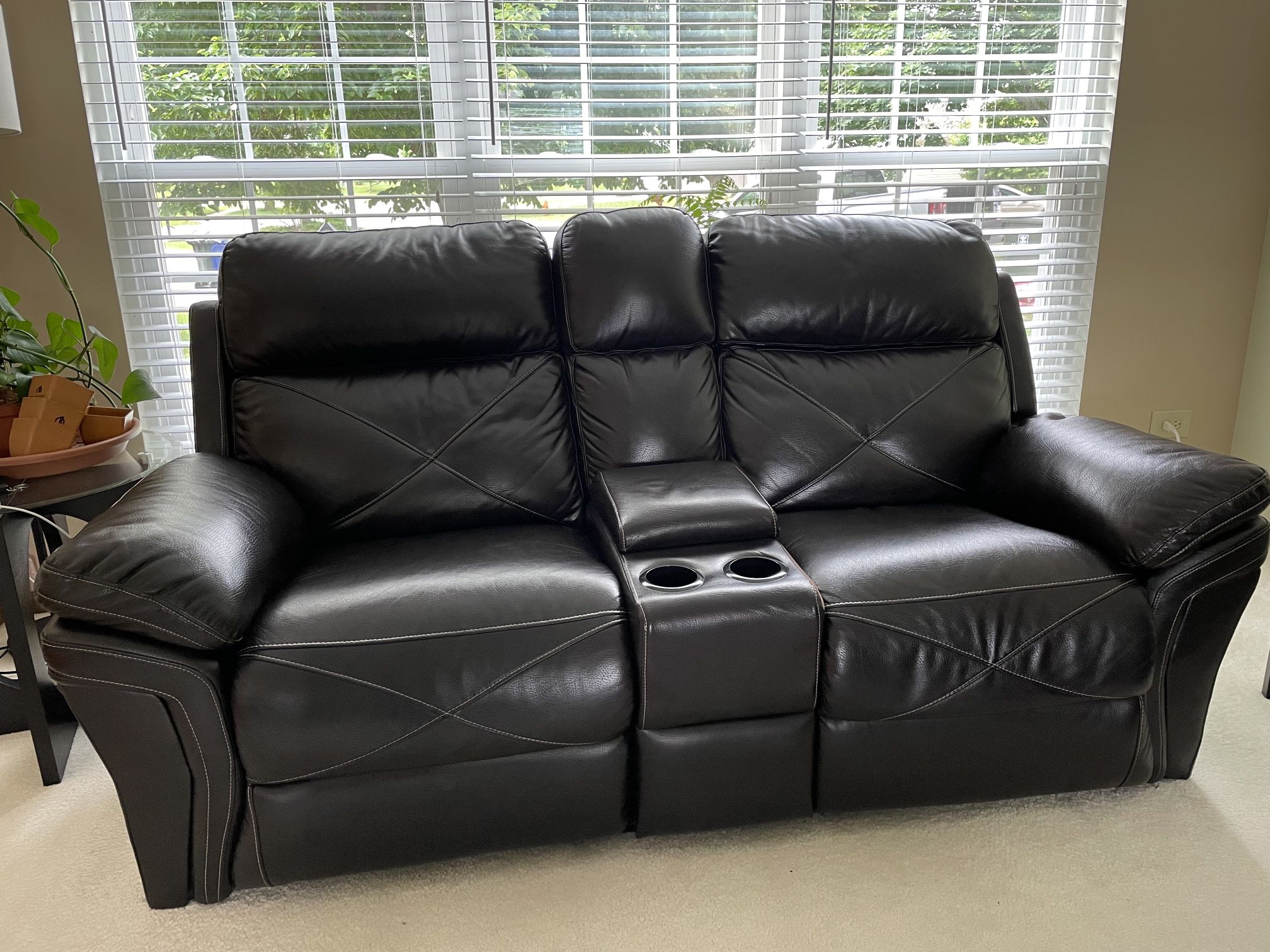 Artvan 3 Piece Reclining Leather Sofa Set 