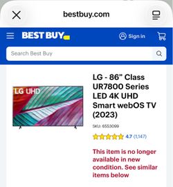 86 inch Big Screen TV LG