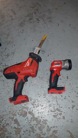 Hack saw and flash light