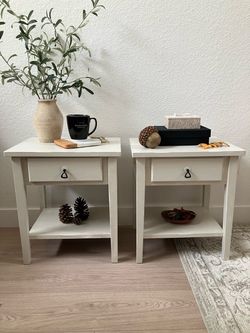 Wooden Nightstand Side Table Set(2)