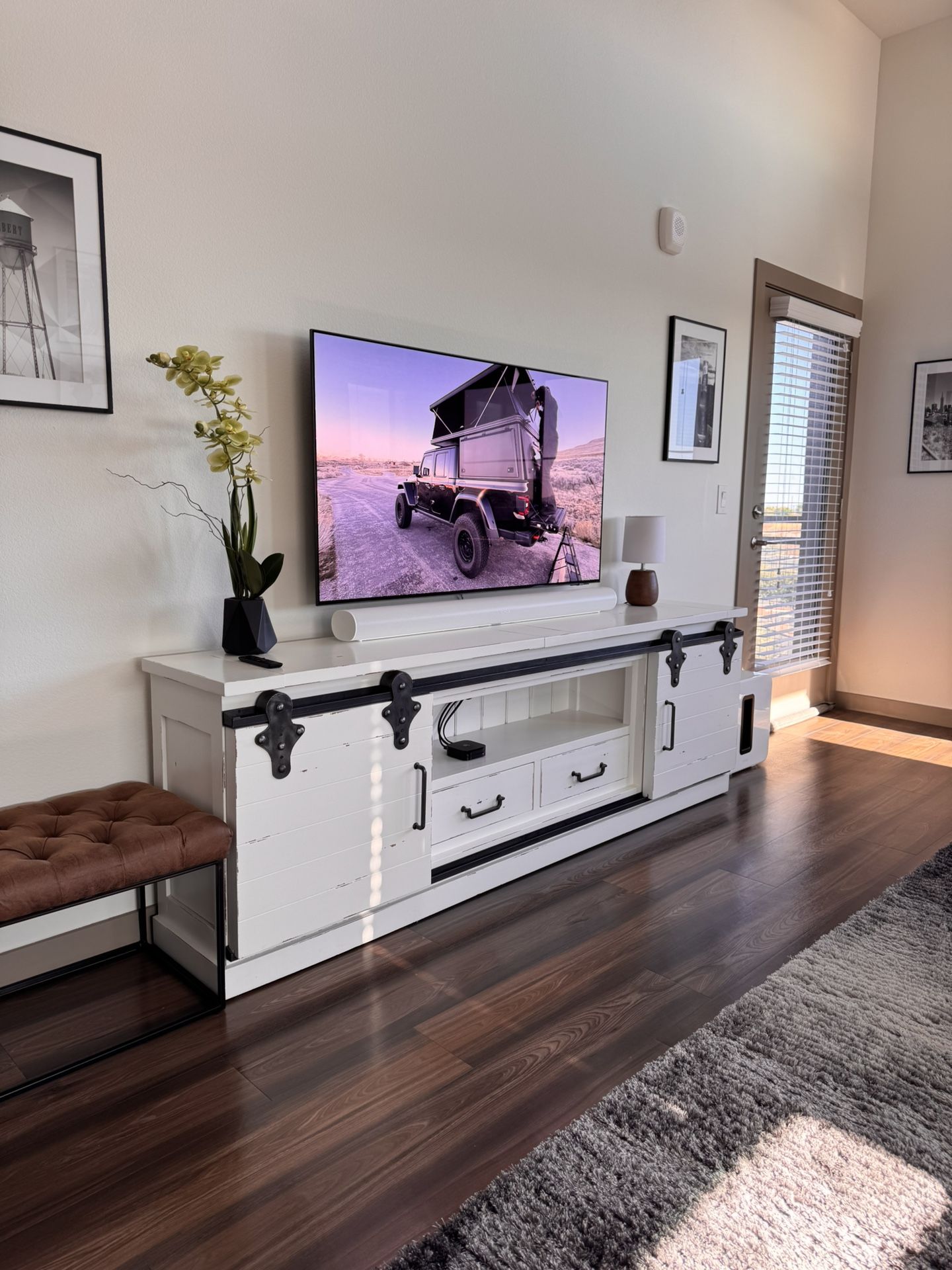 Pottery Barn Solid Wood Entertainment Stand – Farmhouse Style