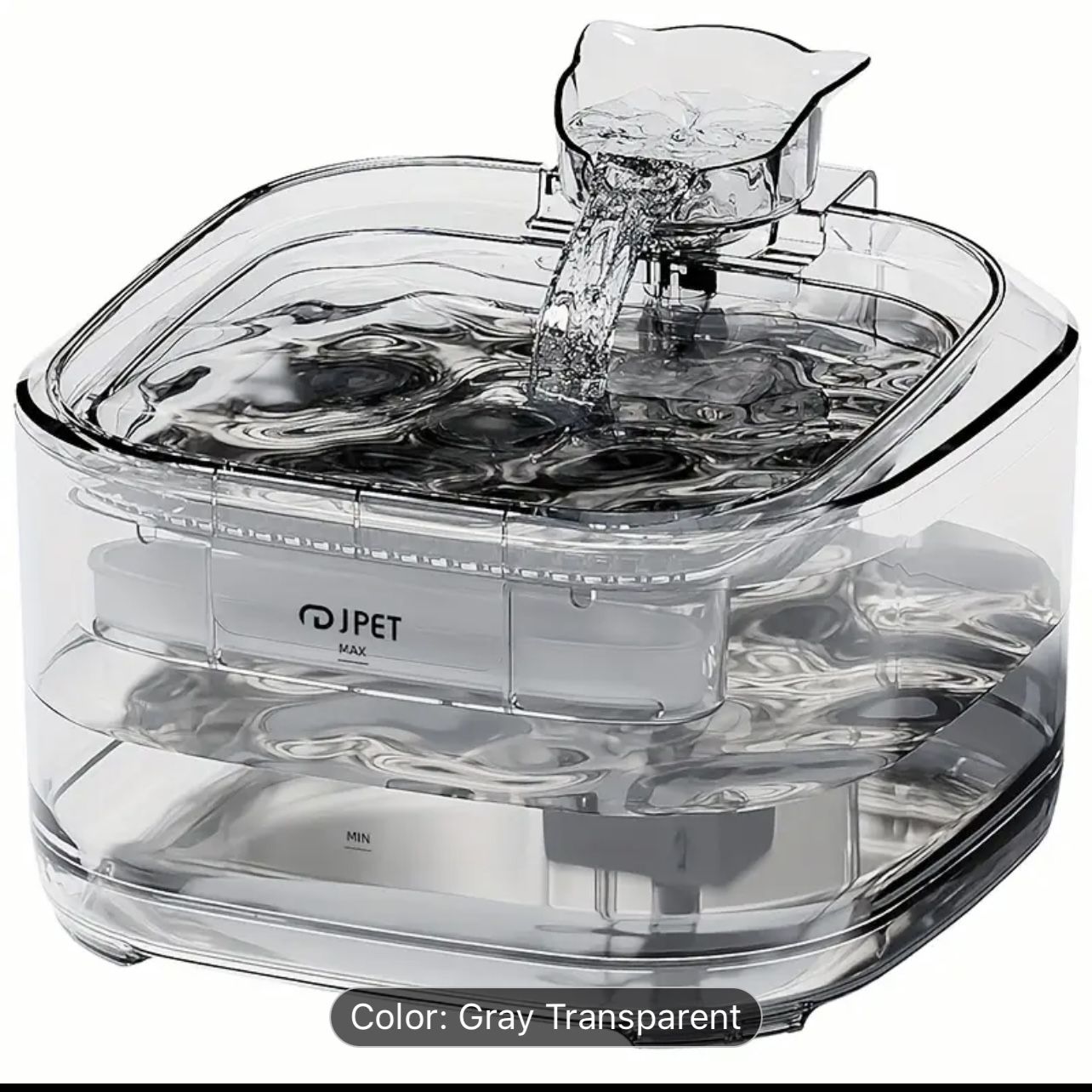 3.2L/108oz Large Capacity Automatic Cat Water Fountain, Transparent-New