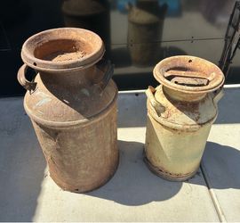 Antique Old Fashioned Milk Cans (Comes with Two)