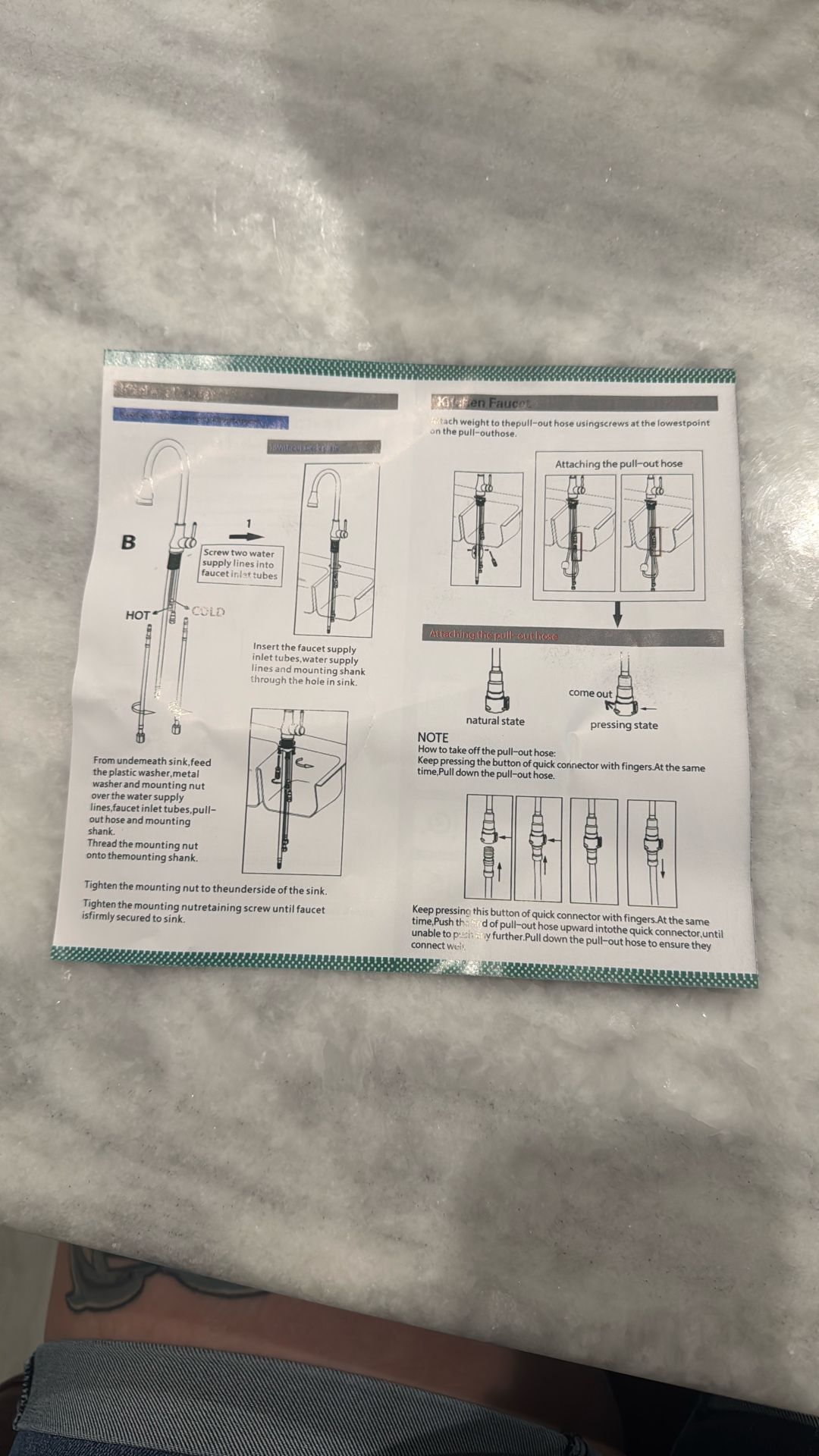 The kitchen faucet with the nozzle spray