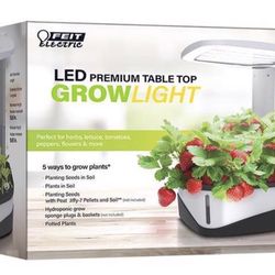 Felt Electric - 37-Watt White Indoor LED Gro-Watt Light Stand White Adjustable Light
