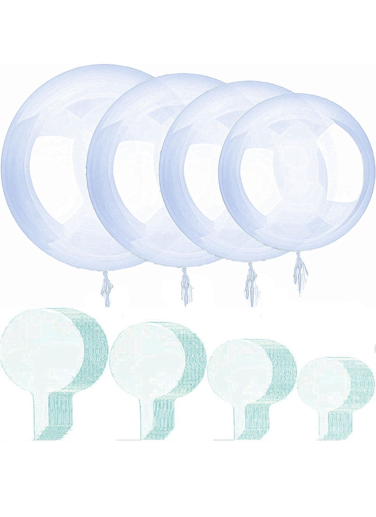 Clear Bobo Balloons 40 pieces, 4 Sizes Transparent Bubble Balloon,Different Sizes for Wedding Birthday Christmas Indoor Outdoor Party Decoration (12/1
