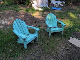 Pair of Wooden Adirondack Chairs