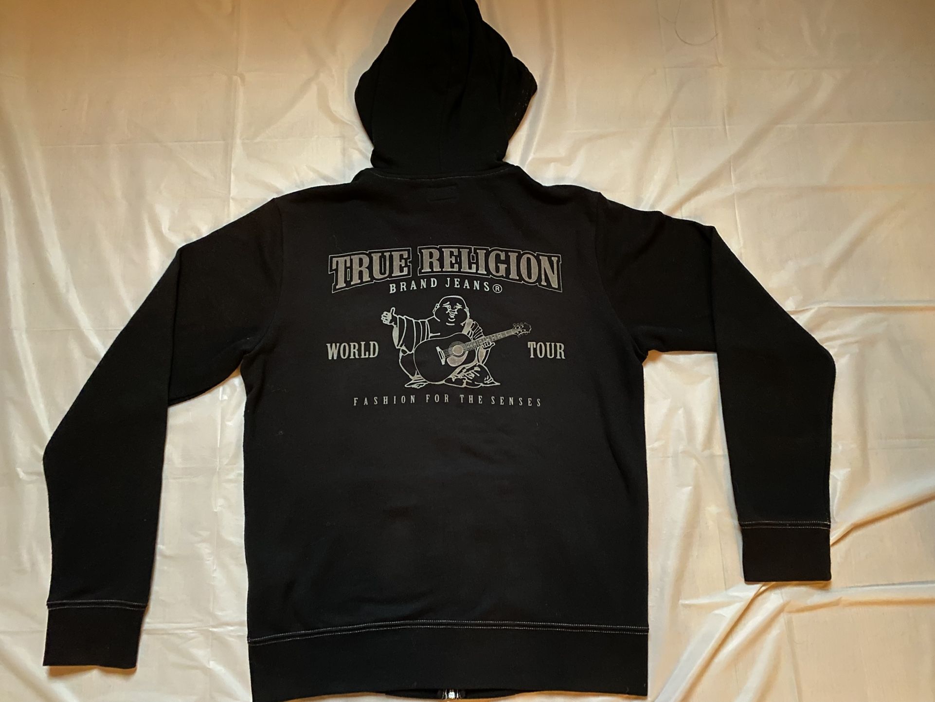 MENS : True Religion Black Zip Up / White Stitching - MAKE AN OFFER IF INTERESTED 