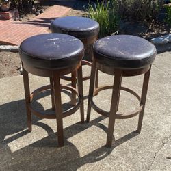 3 Leather Bar Stools  