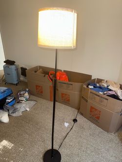 60” Modern Floor Lamp – Linen Shade, Like New