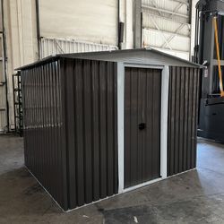 (New in box need assemble) 6’ L x 8’ W x 6.3’ H Metal Storage Shed Outdoor Garden Backyard 6x8 Storage 