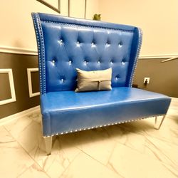 **Faux Leather Settee Chair***