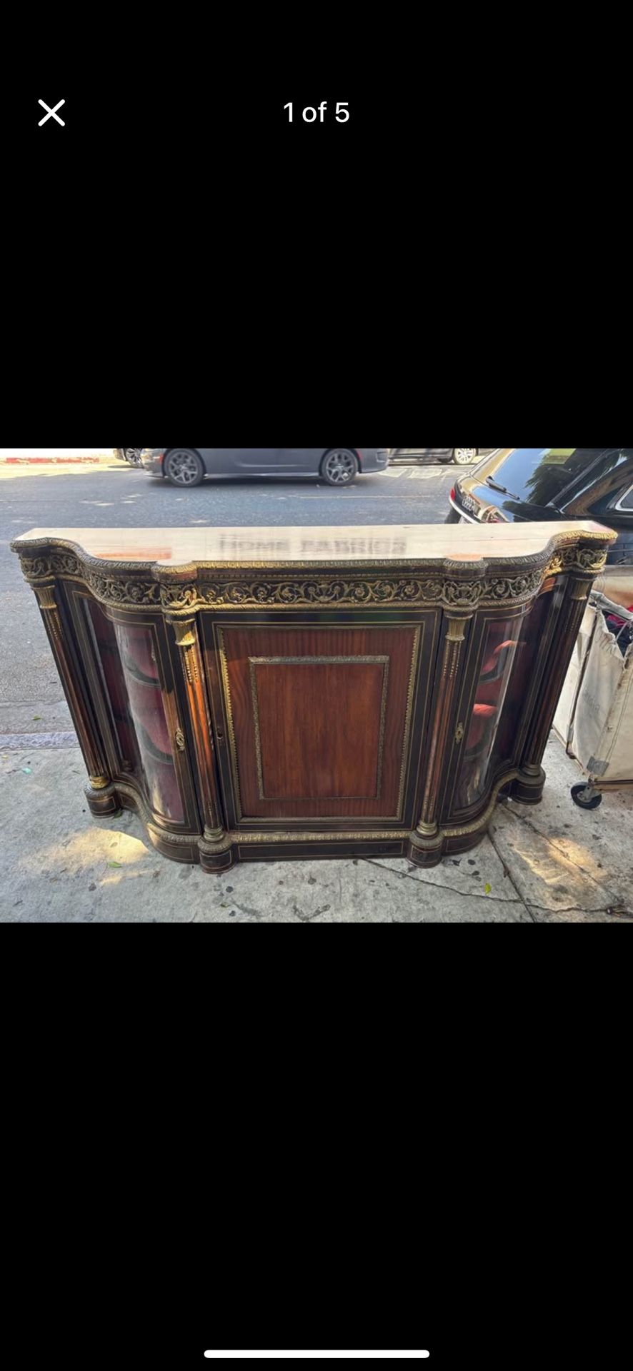 Antique cabinet by James Morton & SonsUpholsterers & DecoratorsMade in London W21x 80. X hight 47