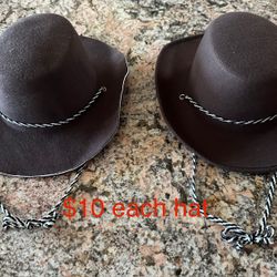 Kids Children Toddler Cowboy or Cowgirl hats in Brown Color $10 Each