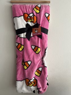 Hello Kitty Pink Halloween Candy Corn Blanket. Buy Or UFT