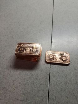 1 OZ COPPER BARS DONALD  TRUMP DESIGN 1 DOLLAR BILL