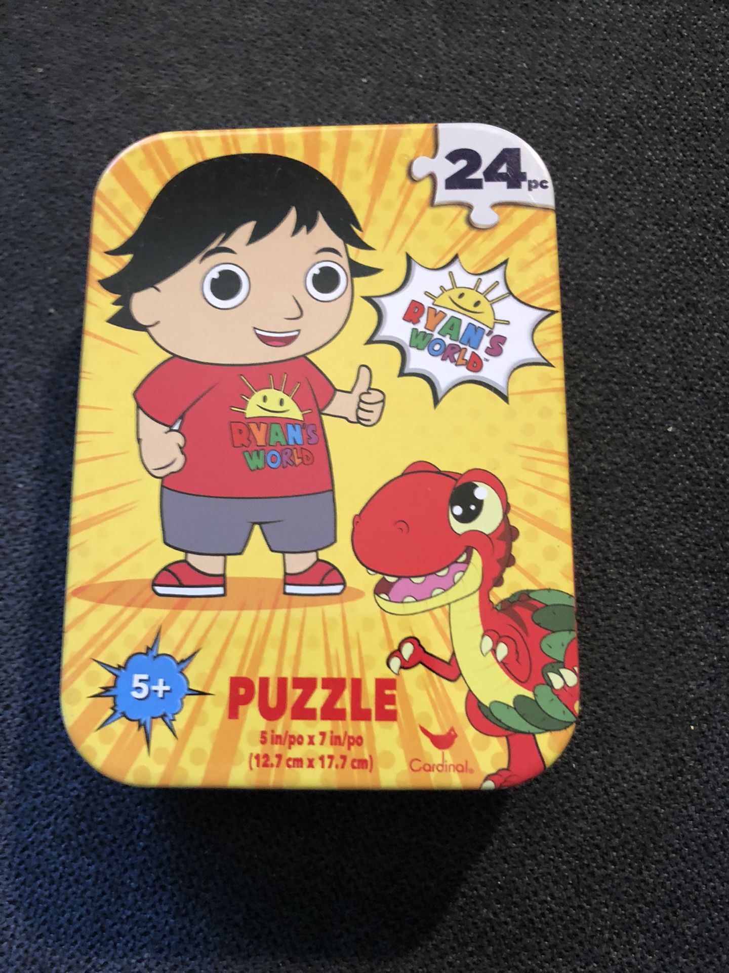 New Unopened 24 Piece Ryan’s World Puzzle In Metal Storage Tin
