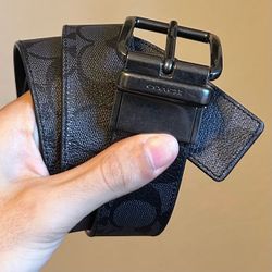 Coach Signature Belt with Gunmetal Buckle