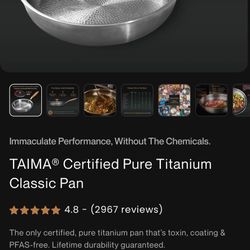 TAIMA® Certified Pure Titanium Classic Pan 11.8”