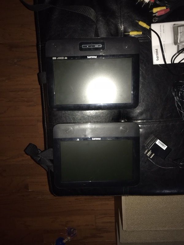 Dual (2) Portable DVD players for vehicle or home