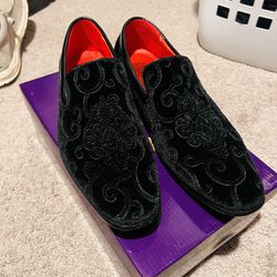 Black  Velvet Dress Shoes For Sale For $80 Size 10-11
