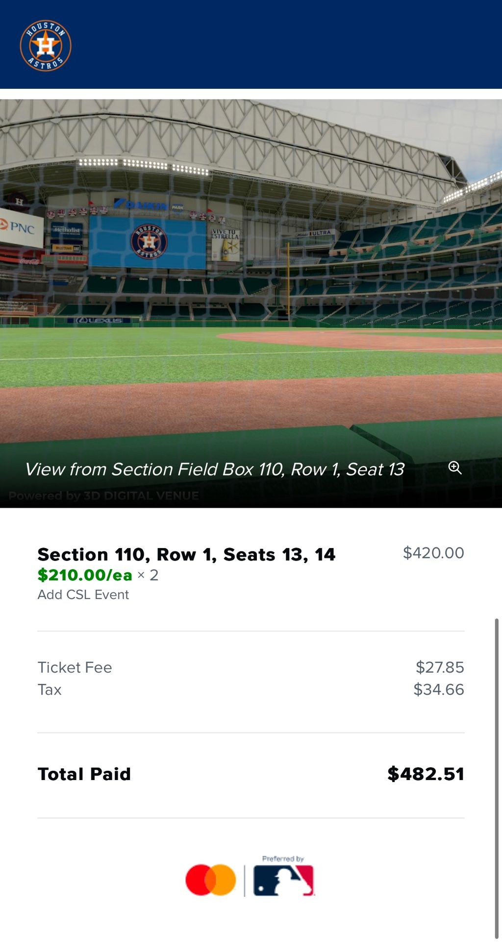 Padres astros Premium Seating