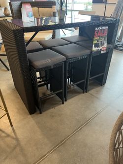 Seven Piece Patio Dining Room Set