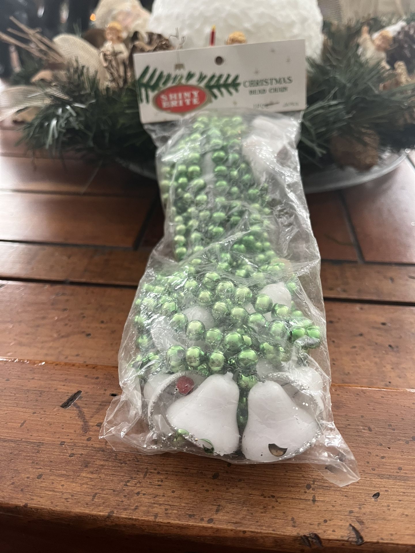 New In Package Never Opened Shiny Brite Glass Beads With Bells