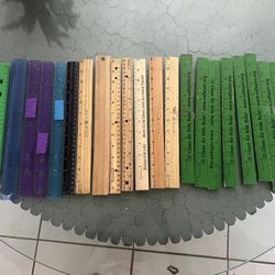 Crafters! Upcyclers! Lot of 23 Wood, plastic Rulers