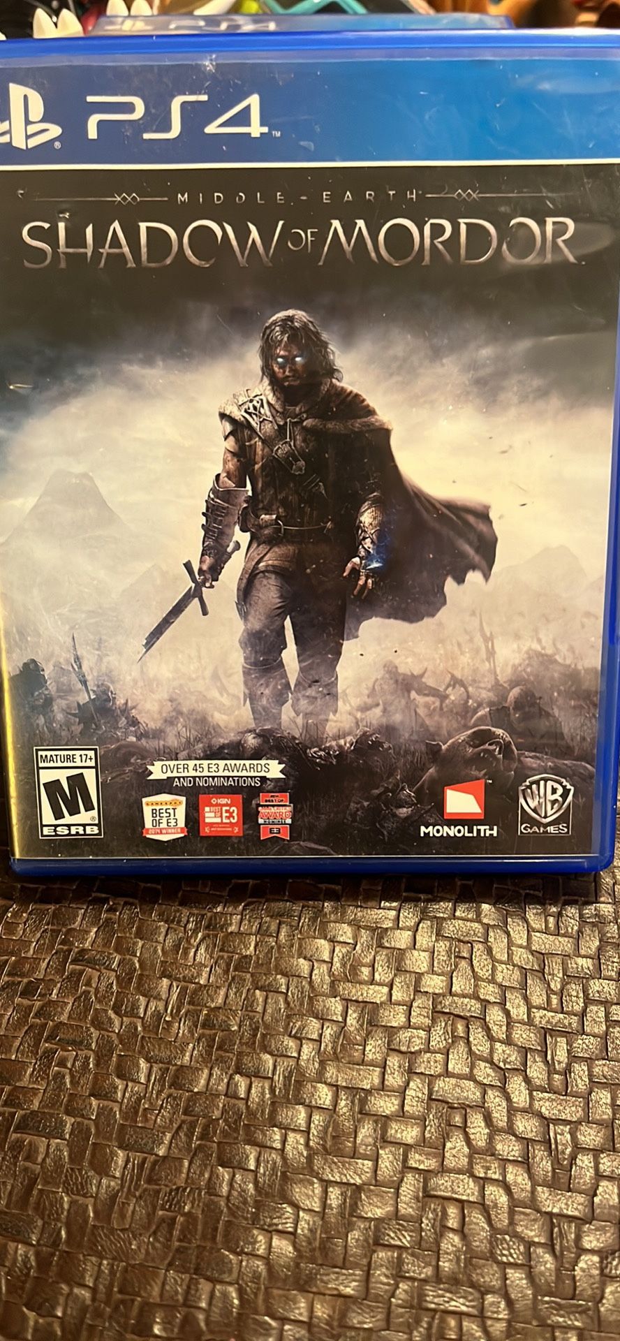 Middle Earth: Shadow of Mordor (Sony PlayStation 4, 2014) Tested No Scratches