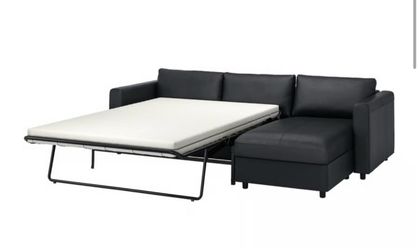 Queen sleeper sofa with chaise-storage