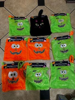 Halloween fuzzy bags with handles $2 each