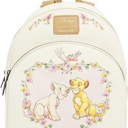 NWT Loungefly Disney The Lion King Simba & Nala Floral Mini Backpack