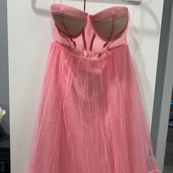 Pink Ruffle Corset Dress